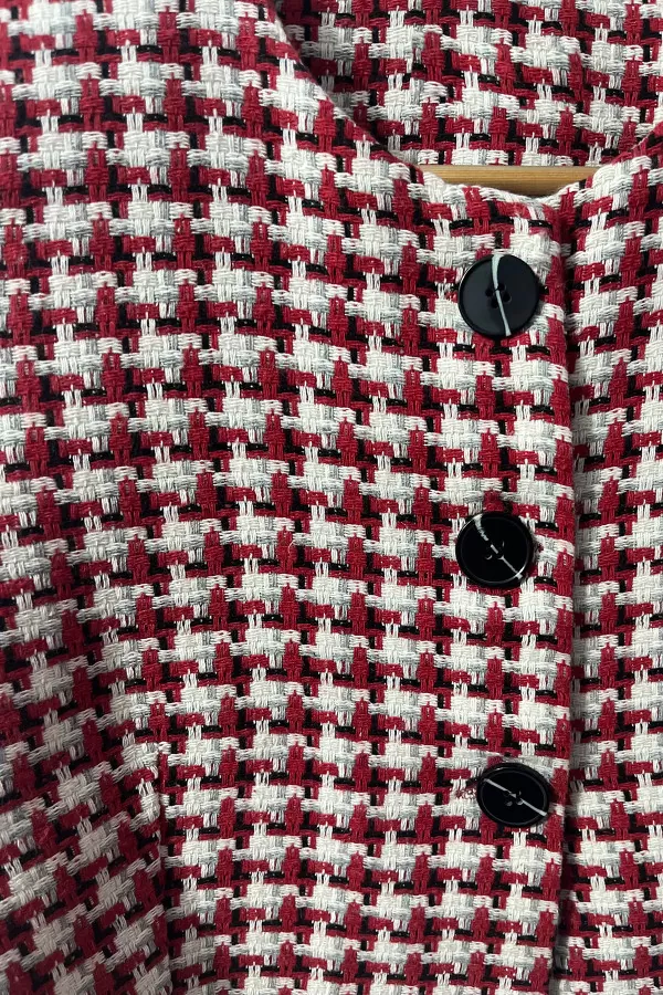 Renkli Desenli Kısa Kadın Ceket