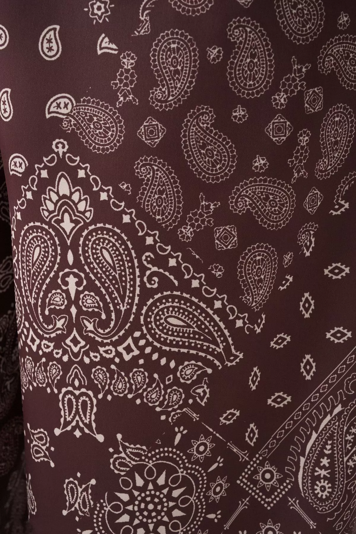 Şal Desenli Kahverengi Kadın Pantolon