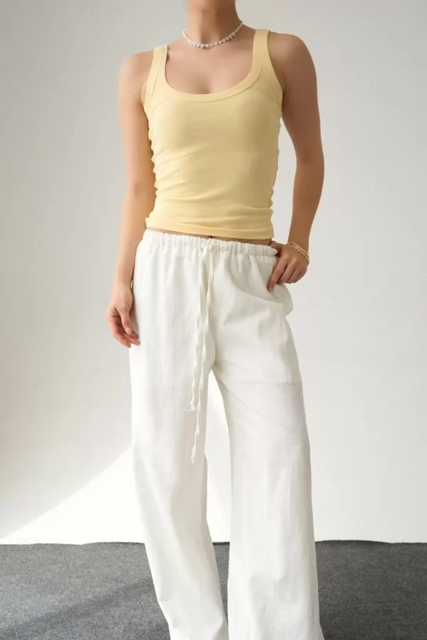 Sarı Pamuklu Kadın Atlet