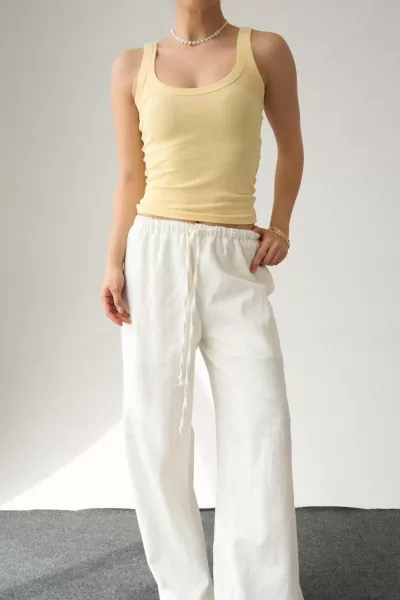 Sarı Pamuklu Kadın Atlet