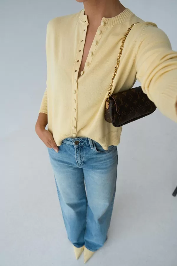 Sarı Triko Kadın Hırka