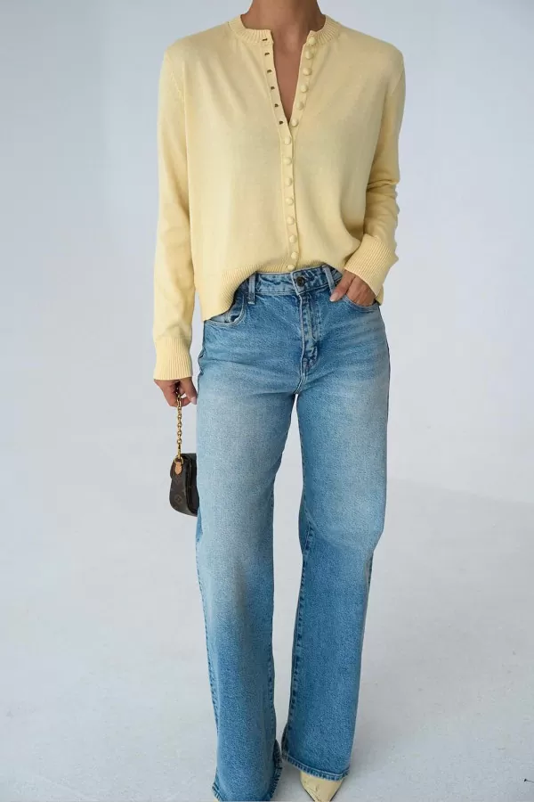 Sarı Triko Kadın Hırka