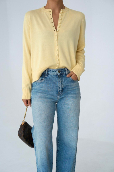 Sarı Triko Kadın Hırka