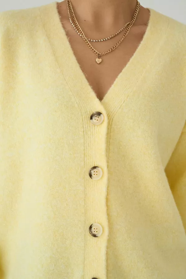 Sarı Triko Kadın Hırka