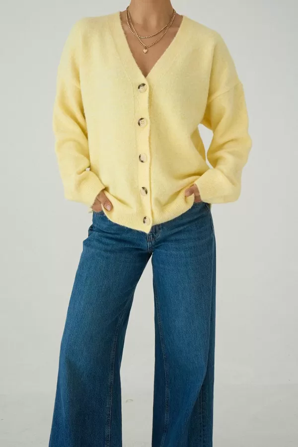 Sarı Triko Kadın Hırka