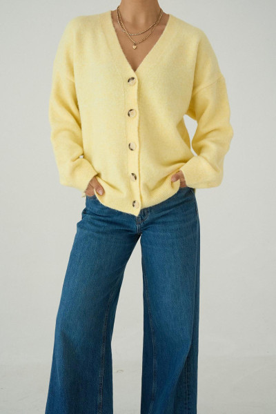 Sarı Triko Kadın Hırka