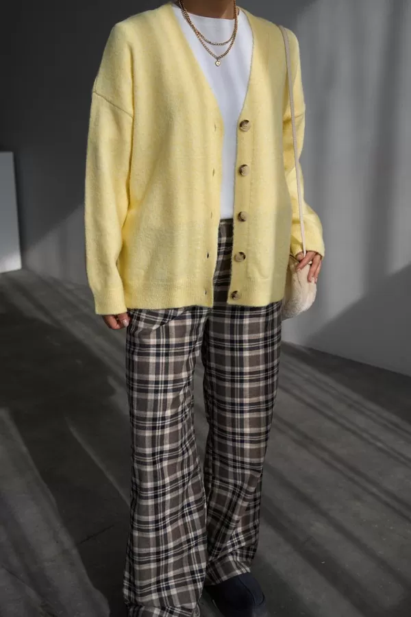 Sarı Triko Kadın Hırka