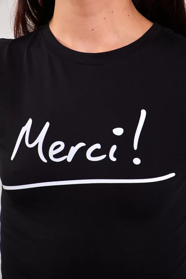 Siyah Beyaz Crop Top Tişört