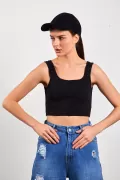 Bej Crop Top Kadın Atlet