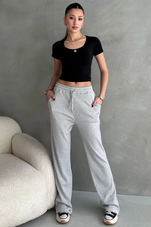 Siyah Dalgıç Kumaş Crop Body