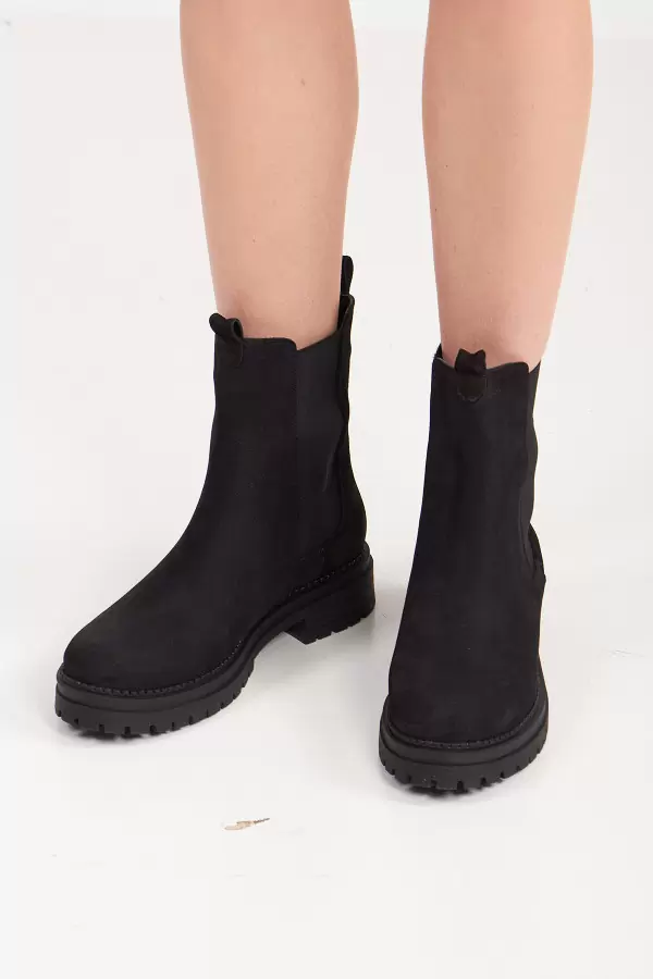 Siyah Deri Kadın Bot