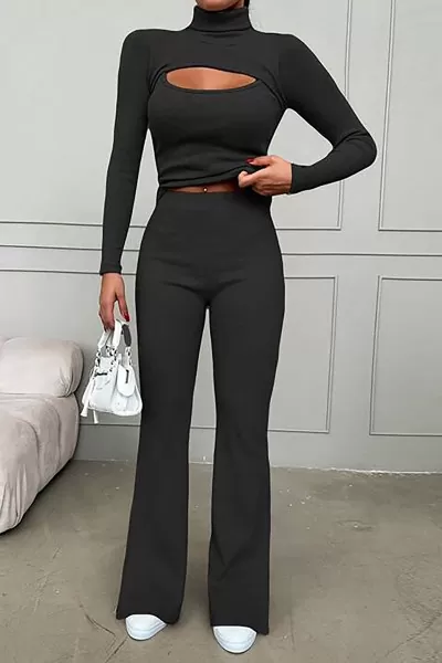 Siyah Kaşkorse Kadın Alt Üst Takım