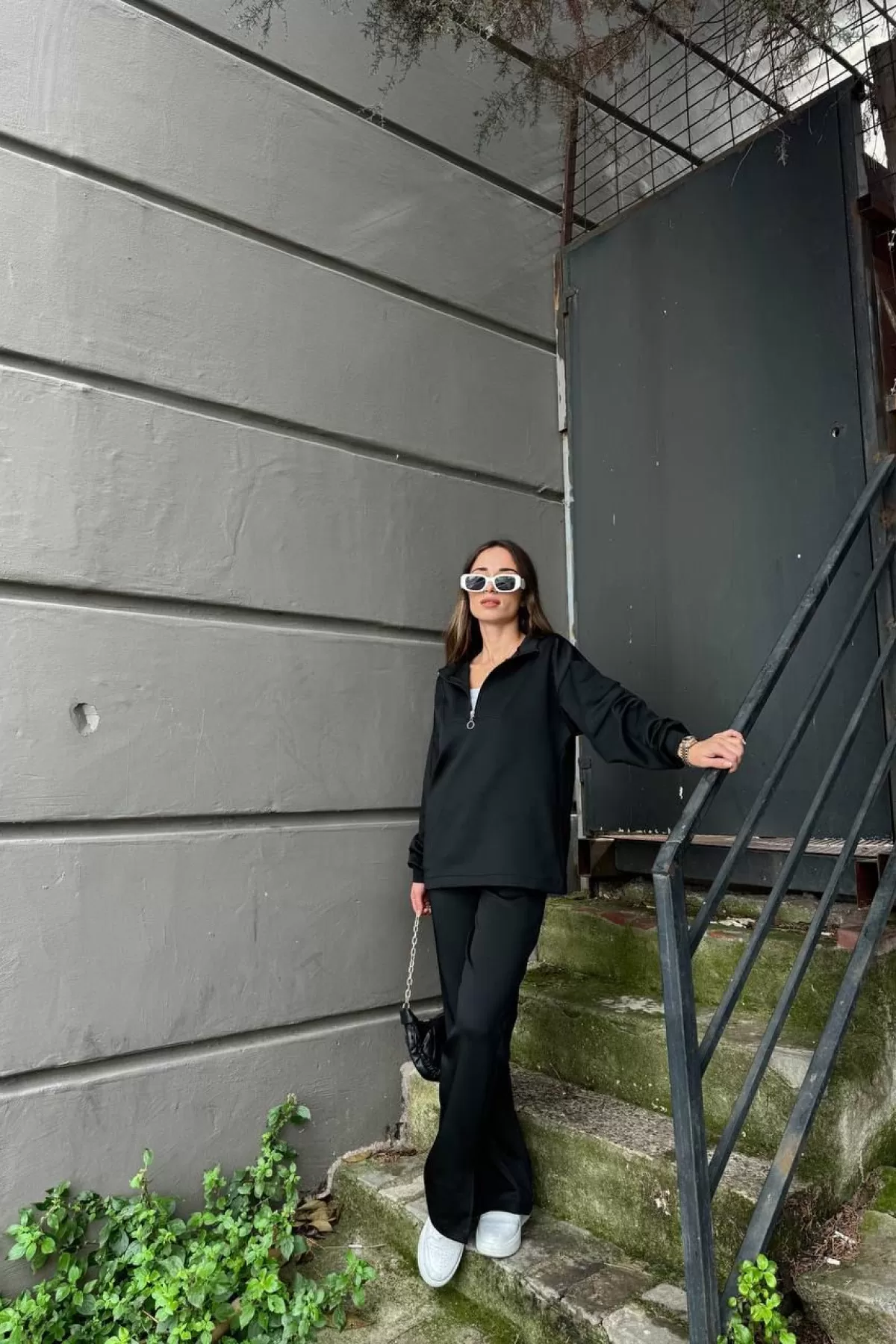 Siyah Modal Kumaş Kadın Alt Üst Takım