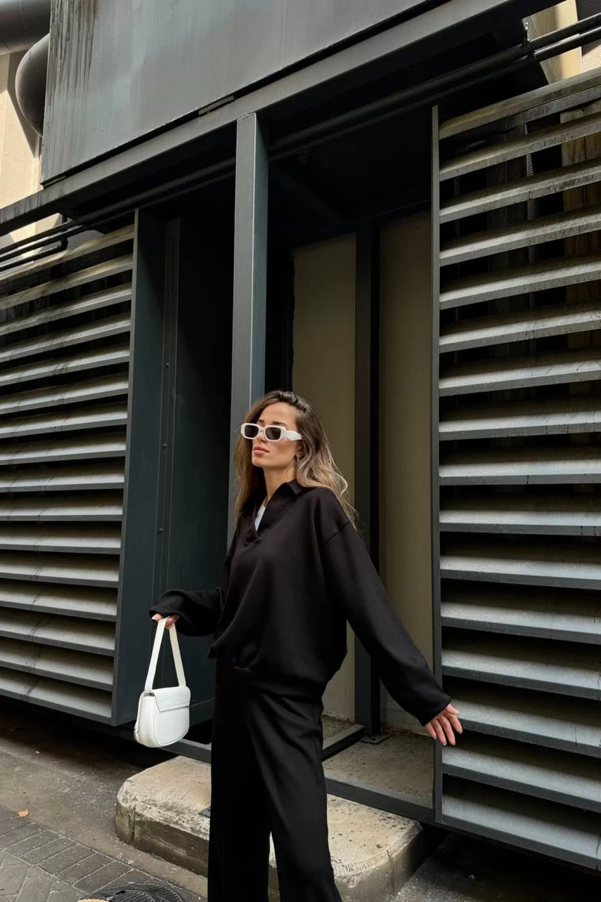 Siyah Modal Kumaş Kadın Alt Üst Takım