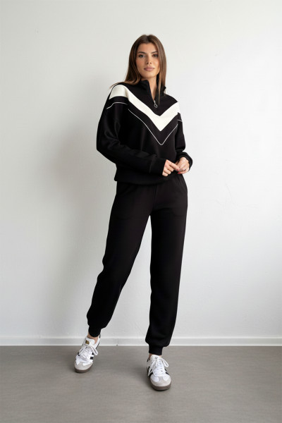 Siyah Modal Kumaş Kadın Alt Üst Takım