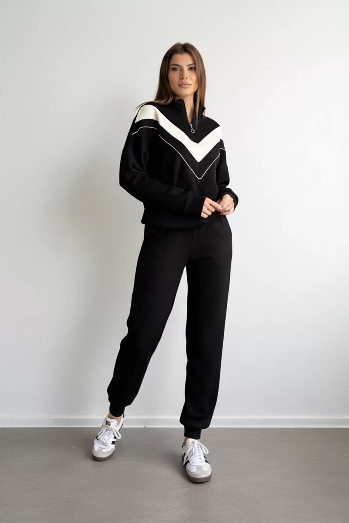 Siyah Modal Kumaş Kadın Alt Üst Takım