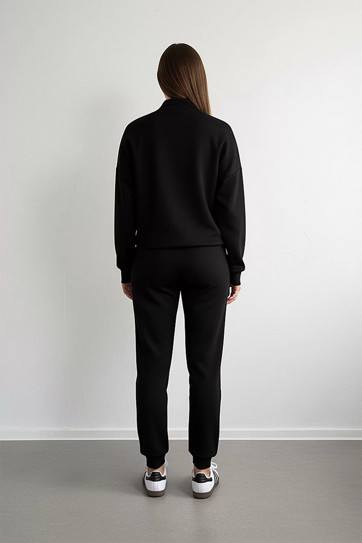 Siyah Modal Kumaş Kadın Alt Üst Takım