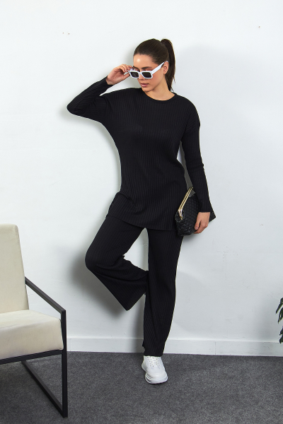 Siyah Pamuklu Pantolon Tunik İkili Takım