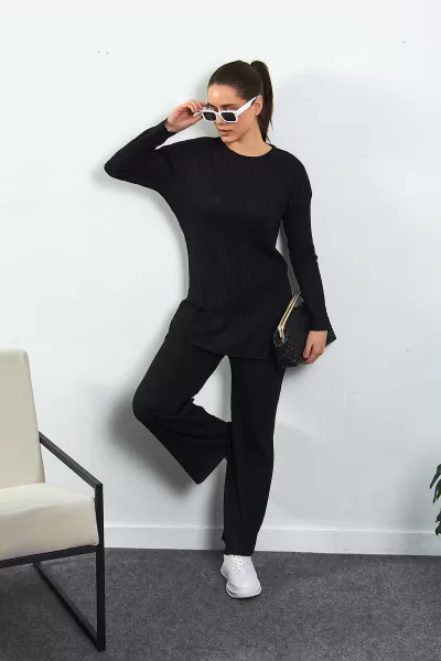 Siyah Pamuklu Pantolon Tunik İkili Takım