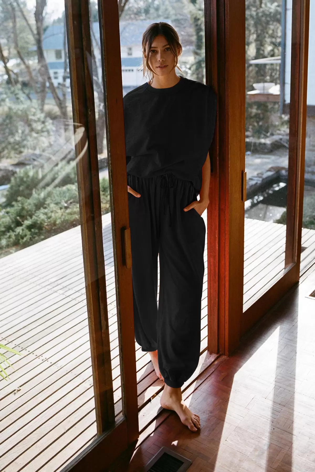 Siyah Penye Kadın Eşofman Takımı