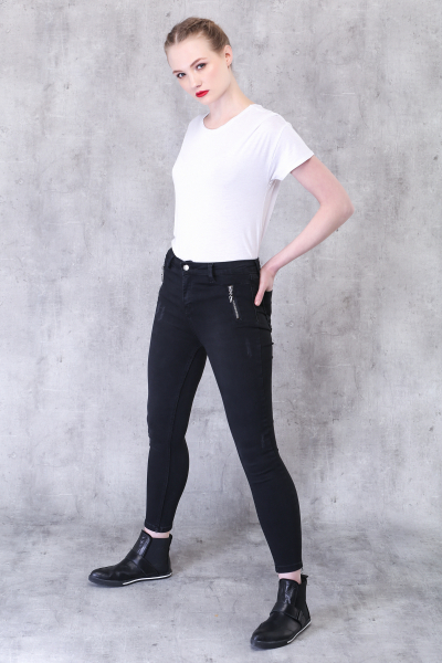 Siyah Slim Fit Yüksek Bel Kadın Jeans