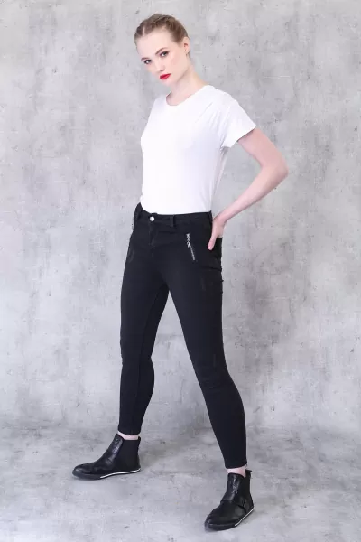 Siyah Slim Fit Yüksek Bel Kadın Jeans