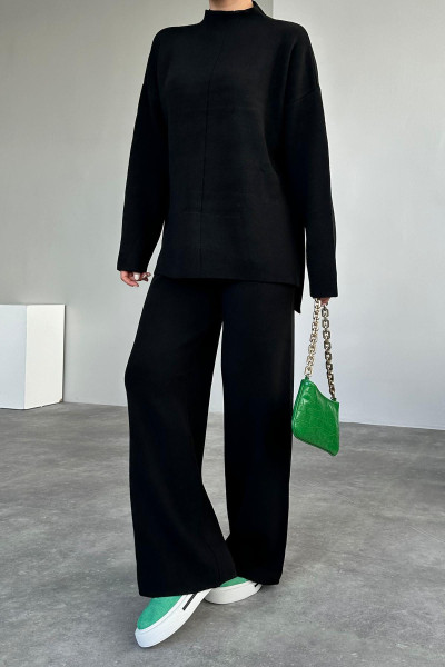 Siyah Triko Tunik Pantolon Alt Üst Takım