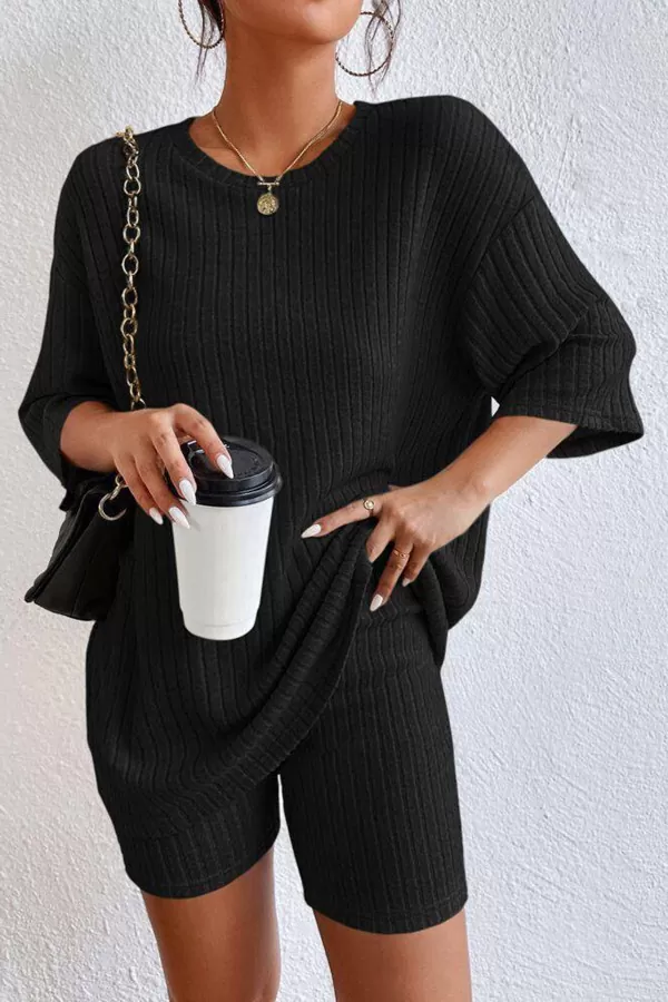 Siyah Tunik Biker Tayt Alt Üst Takım