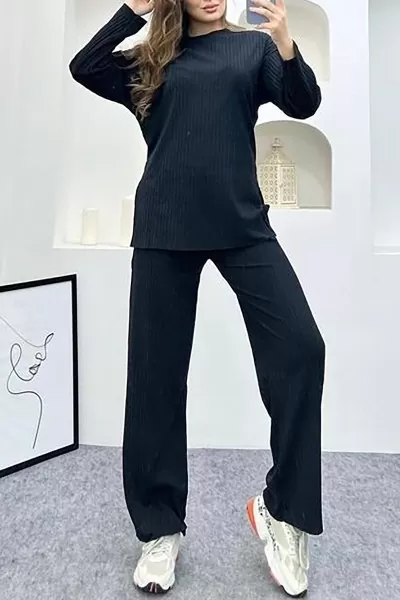 Siyah Tunik Pantolon İkili Takım