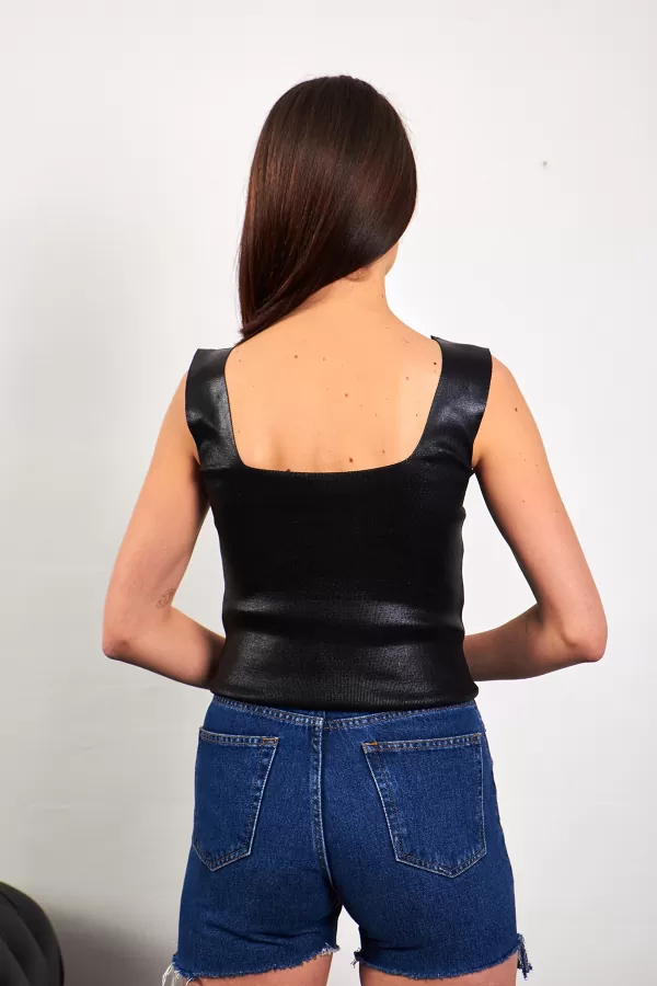 Siyah Varaklı Fitilli Kadın Atlet