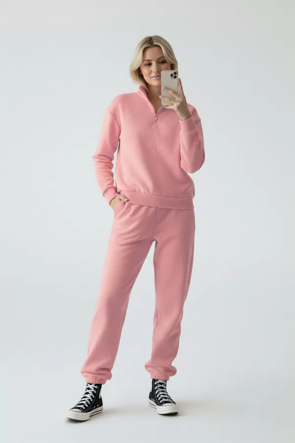 Somon Pamuklu Üç İplik Şardonlu Kadın Eşofman Takımı