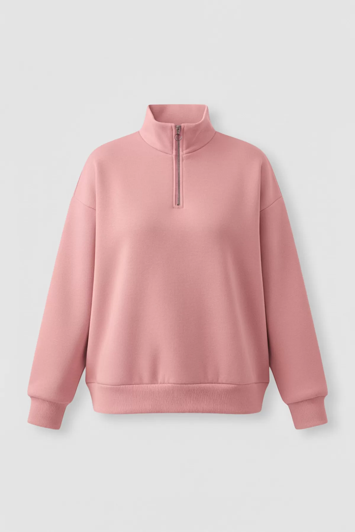 Somon Pamuklu Üç İplik Şardonlu Kadın Sweatshirt