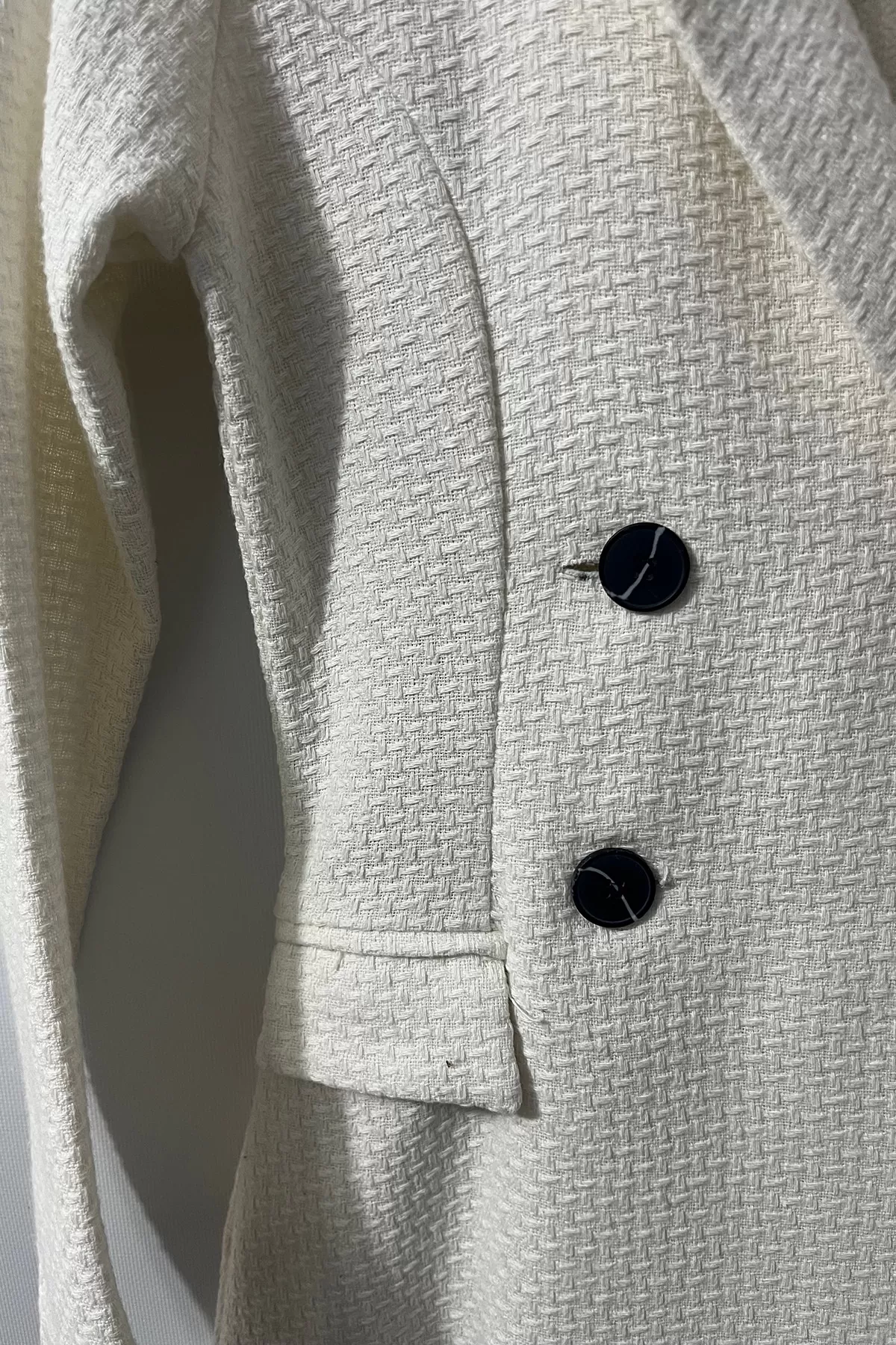 Şortlu Beyaz Kruvaze Kadın Ceket