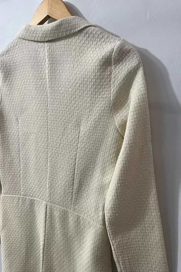 Şortlu Ekru Kruvaze Kadın Ceket