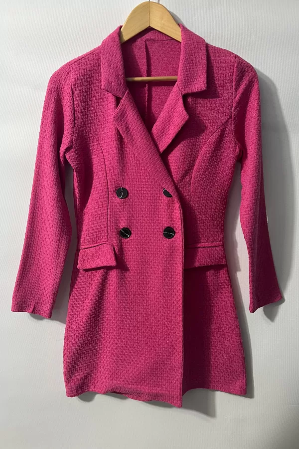 Şortlu Fuşya Kruvaze Kadın Ceket