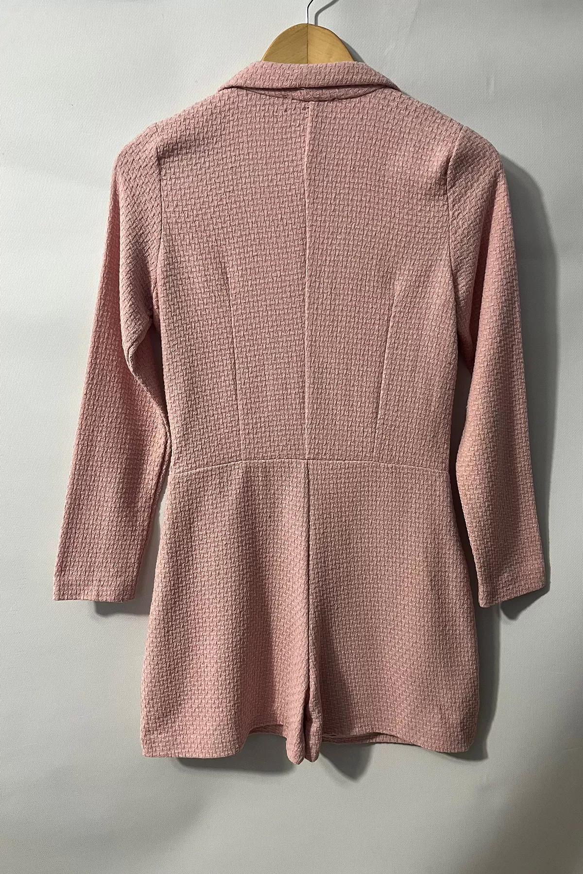 Şortlu Pudra Pembe Kruvaze Kadın Ceket