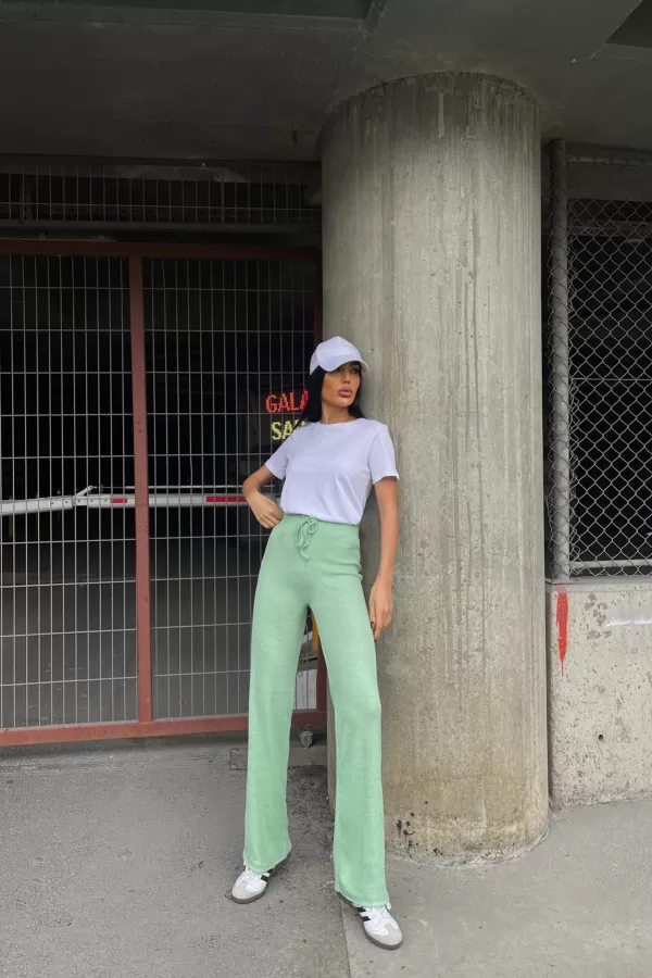 Su Yeşili Kaşkorse Kadın Pantolon