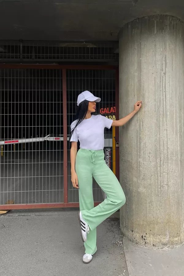 Su Yeşili Kaşkorse Kadın Pantolon