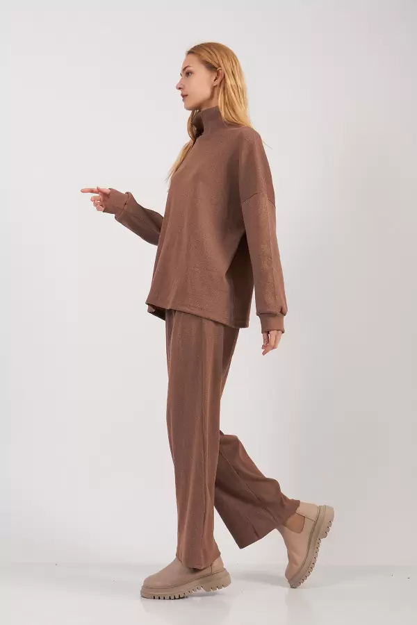 Sütlü Kahve Kaşkorse Kadın Alt Üst Takım