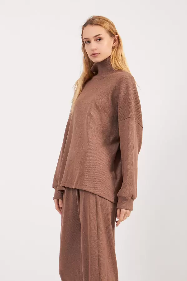 Sütlü Kahve Kaşkorse Kadın Alt Üst Takım