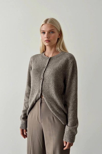 Sütlü Kahve Triko Kadın Hırka