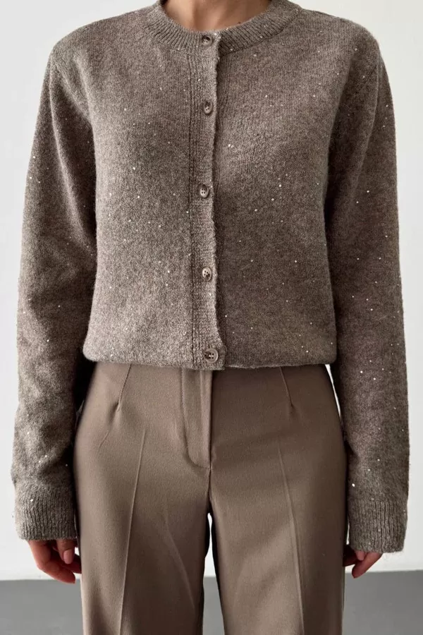 Sütlü Kahve Triko Kadın Hırka