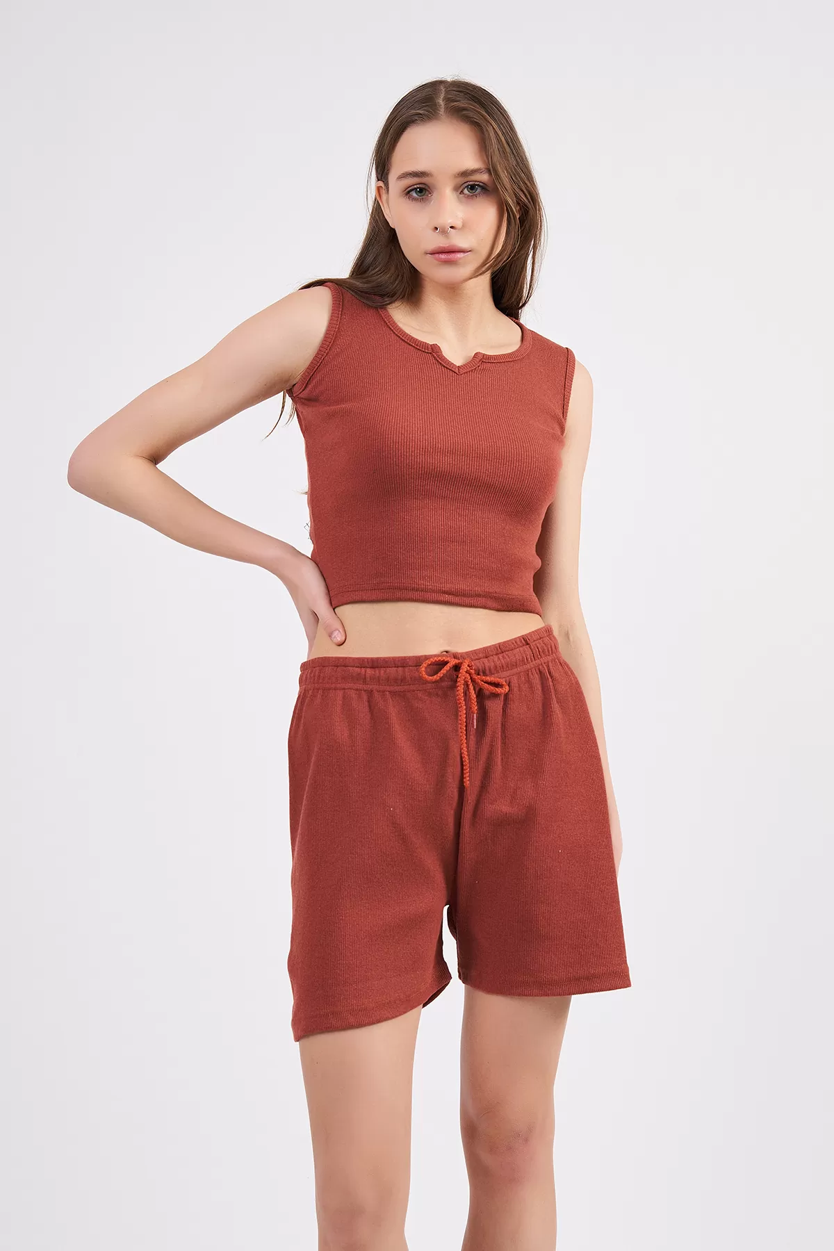 Tarçın Atlet Şort Kadın Alt Üst Takım