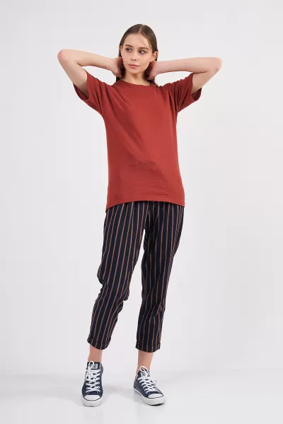 Tarçın Pamuklu Basic Kadın T-Shirt