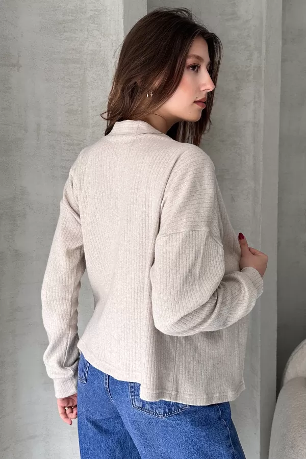 Taş Rengi Atlet Hırka İkili Takım