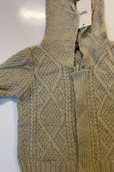 Taş Rengi Yün Çocuk Hırka