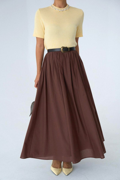 Taşlı Kolye Detaylı Sarı Triko Kadın Kazak