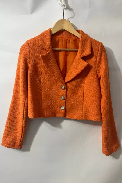 Turuncu Kısa Kadın Ceket