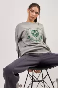 Yeşil Ayı Nakışlı Grimelanj Kadın Sweatshirt