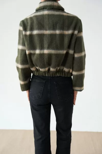 Yeşil Kaşe Kadın Oduncu Ceket